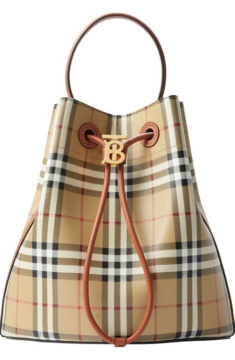 borsa burberry bucket|Burberry Small TB Check Coated Canvas Bucket Bag .